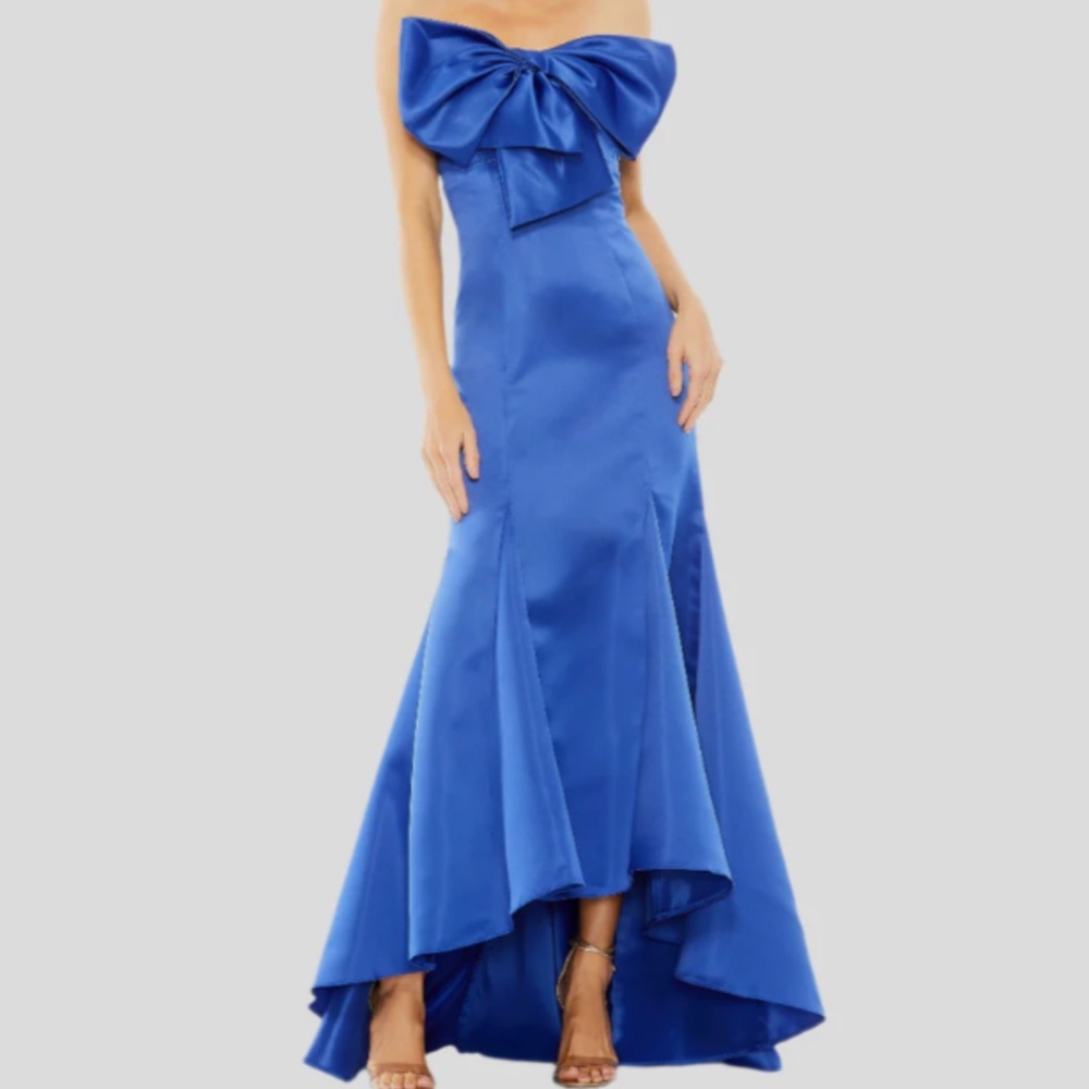 Mac Duggal Strapless Bow Mermaid Gown